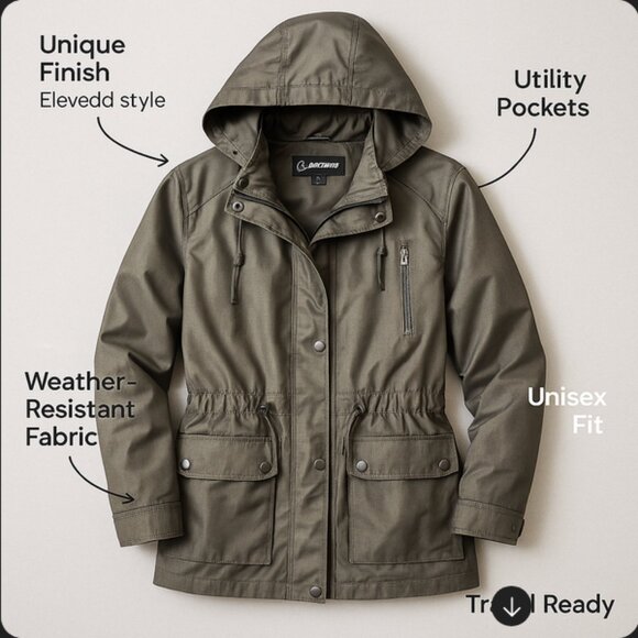 Rare Boeing Collectible Unisex Hooded Parka Jacket | Metallic Green-Bronze XL - Picture 9 of 15